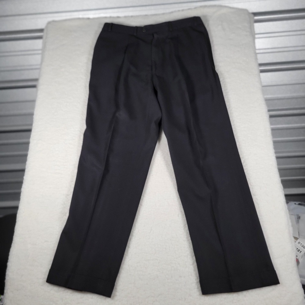Ralph‎ Lauren Dress Pants Mens 36x31 Black Pleated Front Straight Leg Trousers